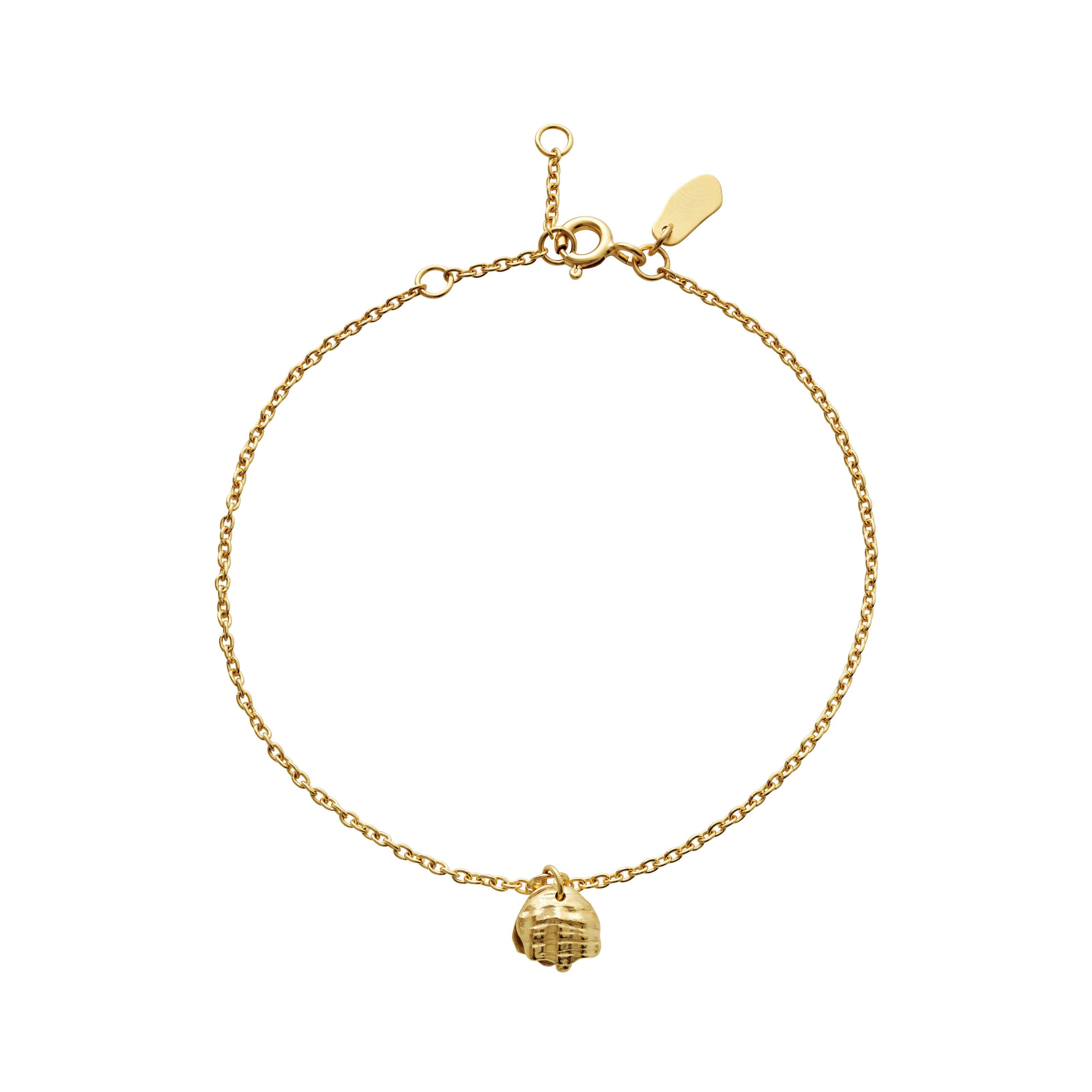 Perla armbånd fra Maanesten. Forgylt med lille vedhæng.