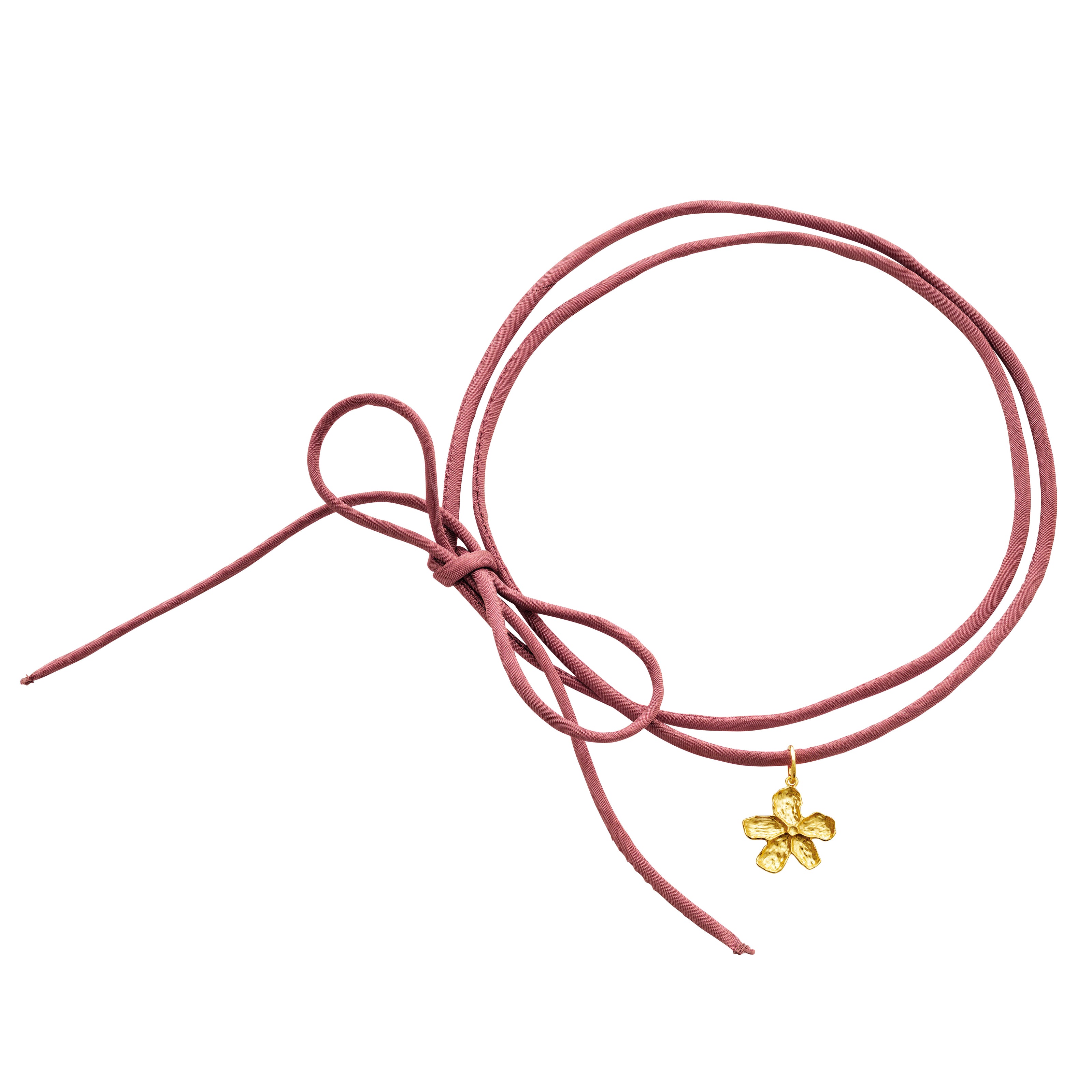 Rosa Choker  halskæde fra Maanesten. Forgyldt sølv.