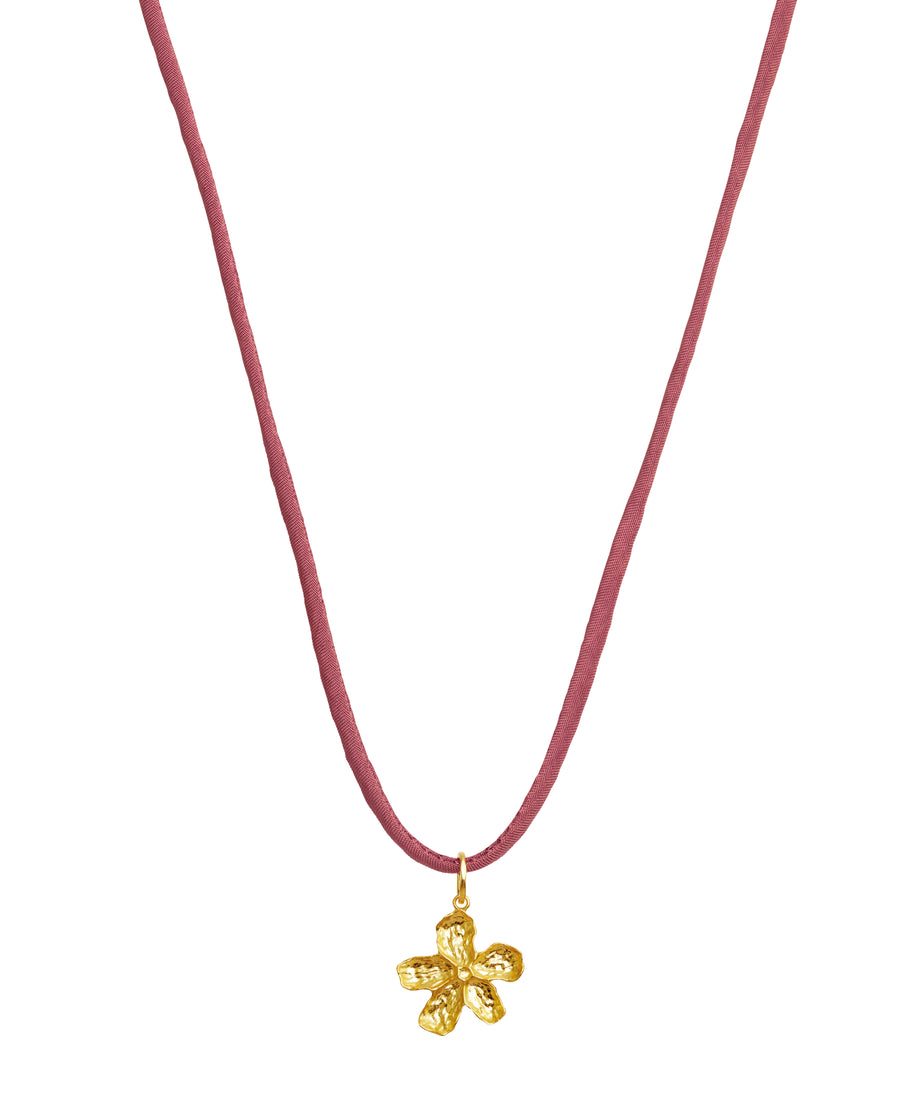 Rosa Choker  halskæde fra Maanesten. Forgyldt sølv