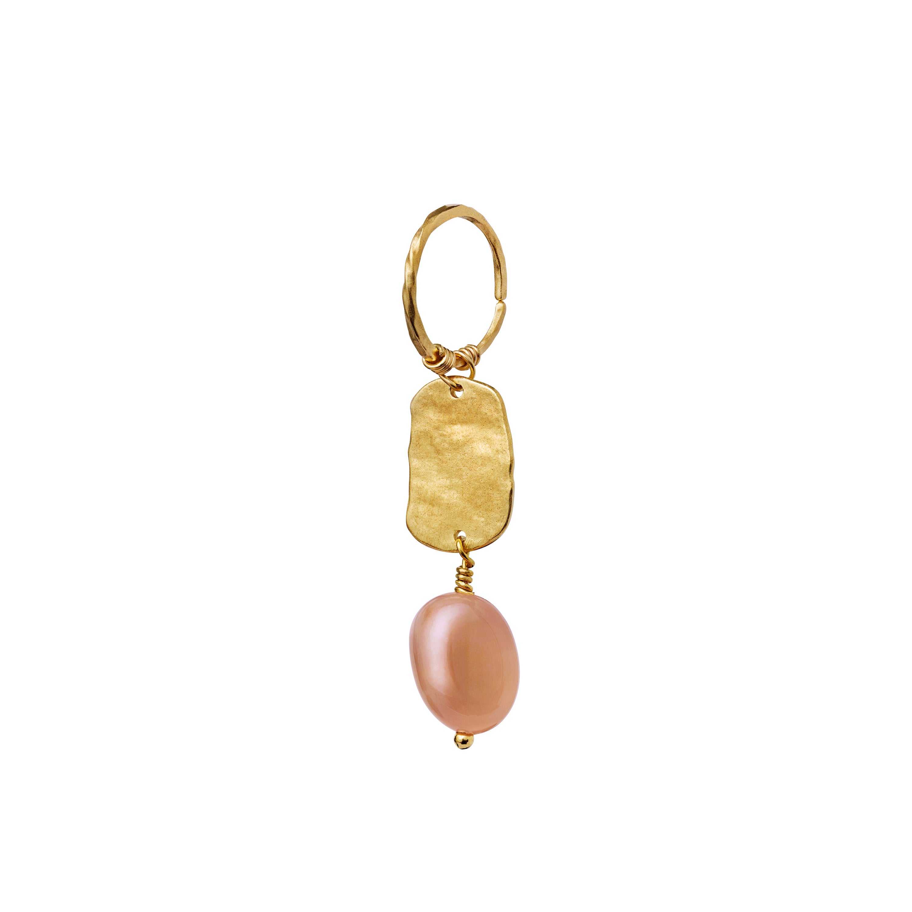 Sacral Chakra Single ørering fra Maanesten i forgyldt sølv.