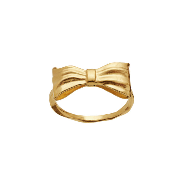 Satin ring fra Maanesten. Forgyldt sølv.