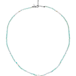 Tiki halskæde fra Maanesten. Sterling sølv vedhæng. Blå sten.