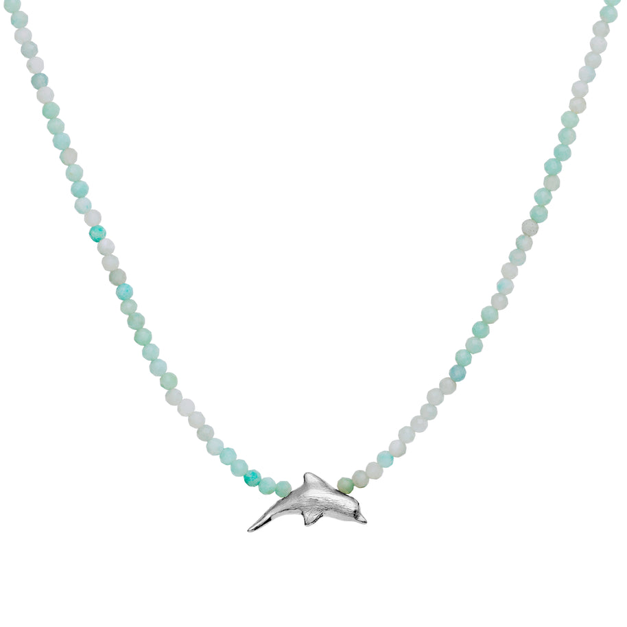 Tiki halskæde fra Maanesten. Sterling sølv vedhæng. Blå sten.