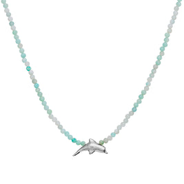 Tiki halskæde fra Maanesten. Sterling sølv vedhæng. Blå sten.