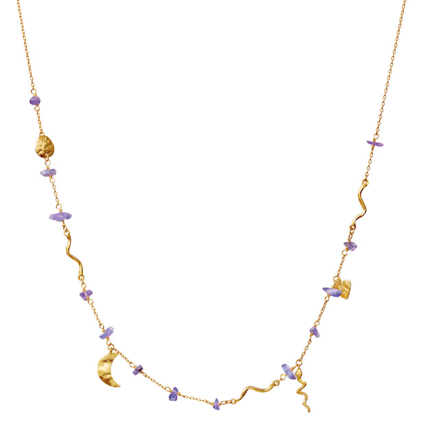 Yolanda halskæde fra Maanesten. Forgyldt sølv.