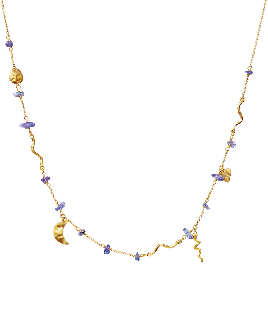 Yolanda halskæde fra Maanesten. Forgyldt sølv.