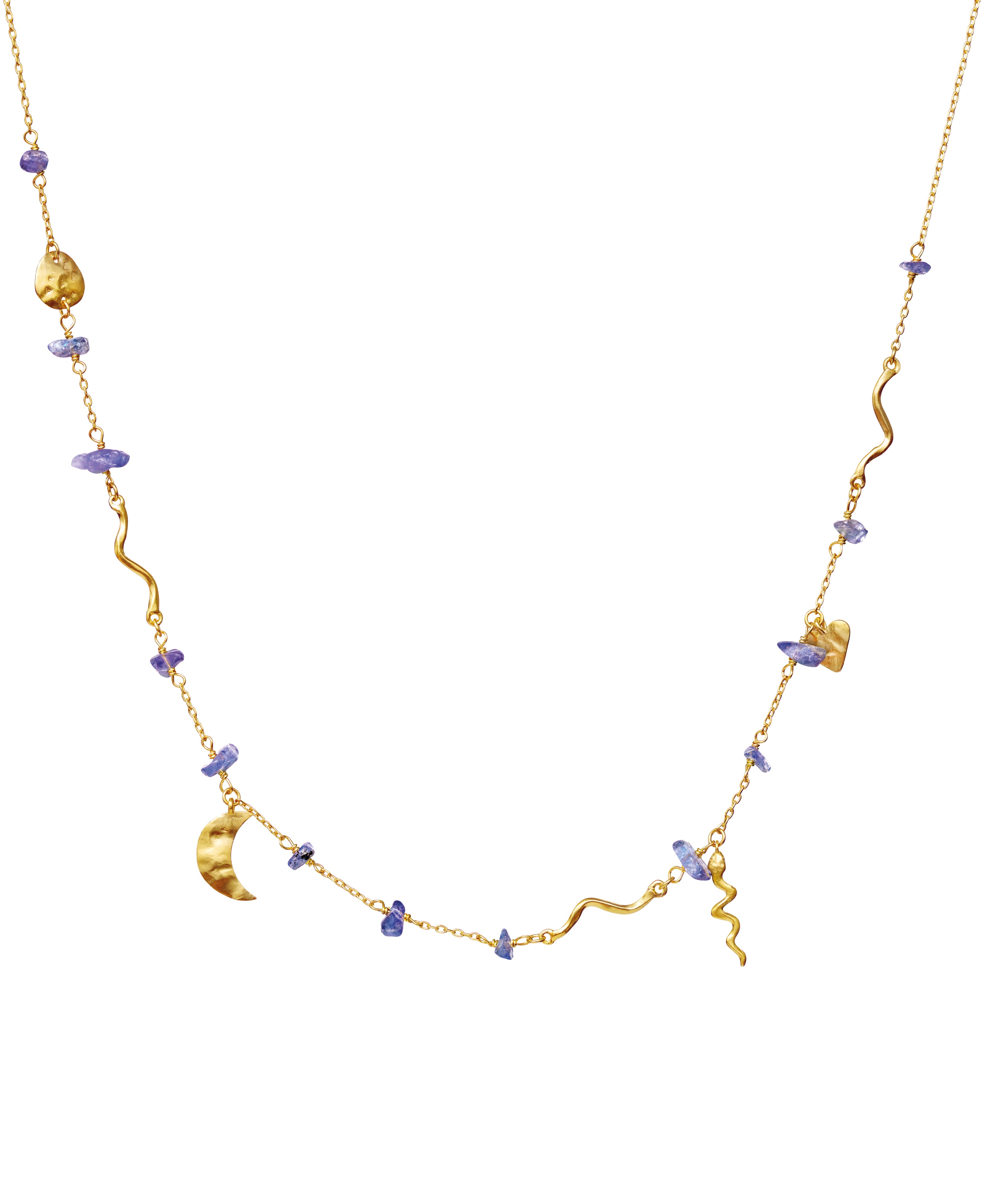 Yolanda halskæde fra Maanesten. Forgyldt sølv.