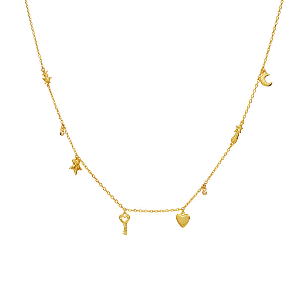 Idra halskæde fra Maanesten. Forgyldt sølv med vedhæng.