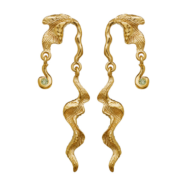 Lida øreringe fra Maanesten i forgyldt sølv.