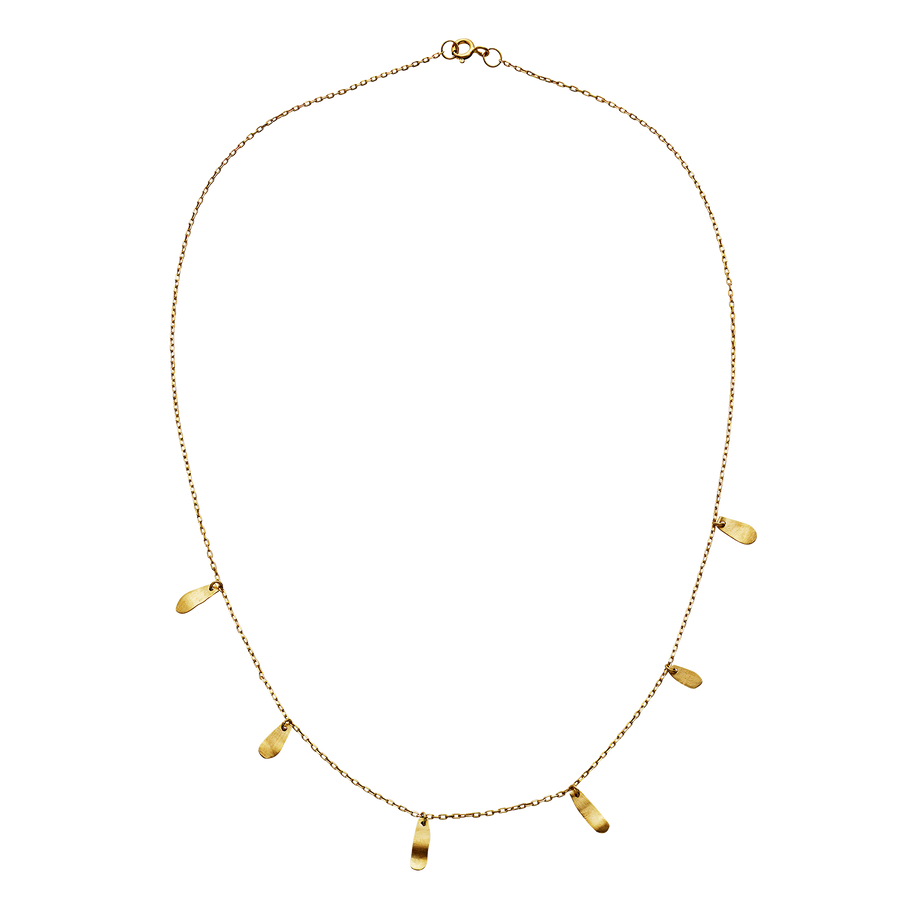 Columbine halskæde fra Maanesten. Forgyldt sølv.