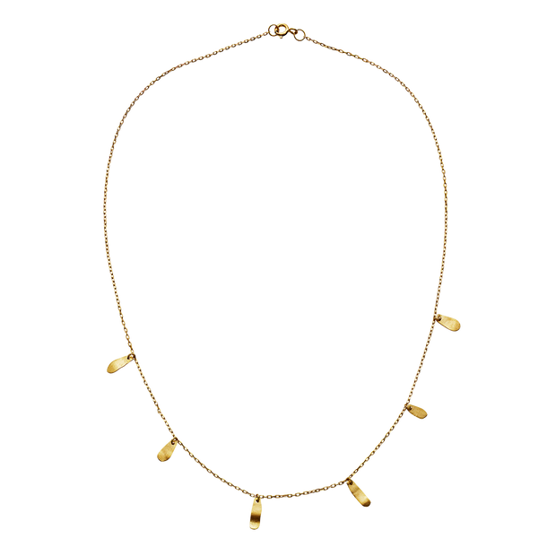 Columbine halskæde fra Maanesten. Forgyldt sølv.