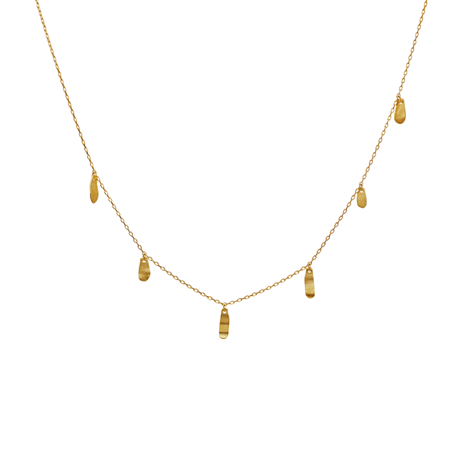 Columbine halskæde fra Maanesten. Forgyldt sølv.