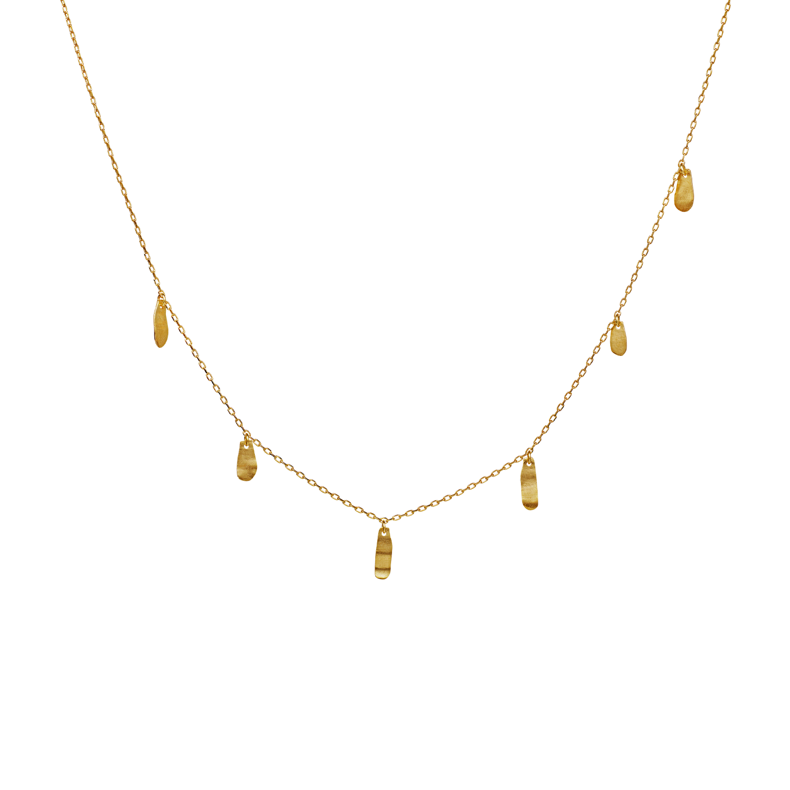 Columbine halskæde fra Maanesten. Forgyldt sølv.