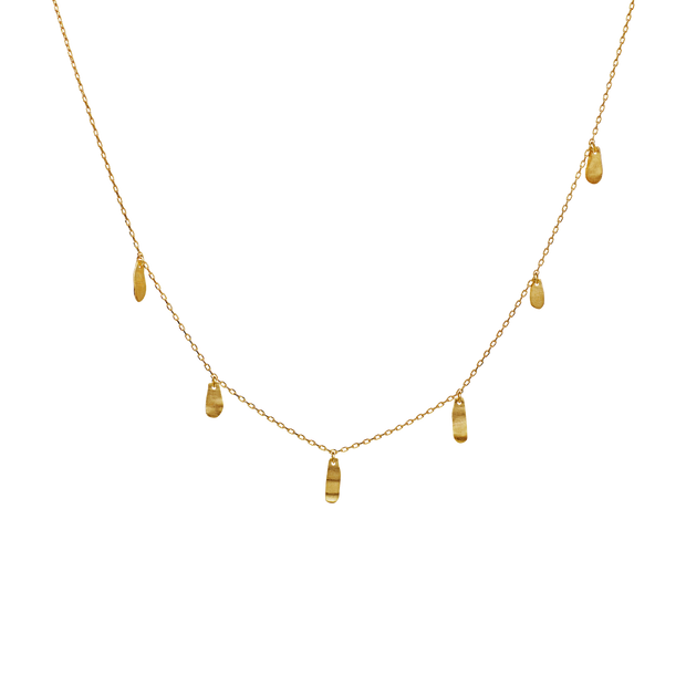 Columbine halskæde fra Maanesten. Forgyldt sølv.