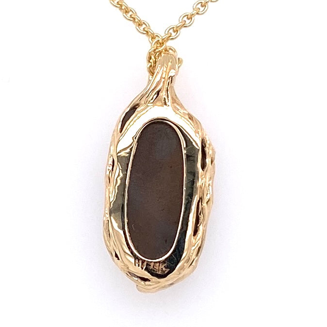 Vedhæng - Solid boulder opal Gp 156