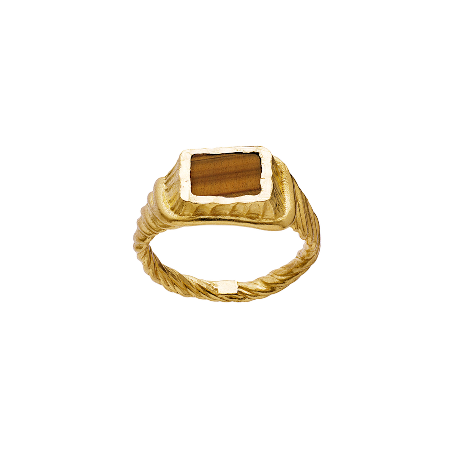 Kim ring fra Maanesten. Forgyldt sølv.