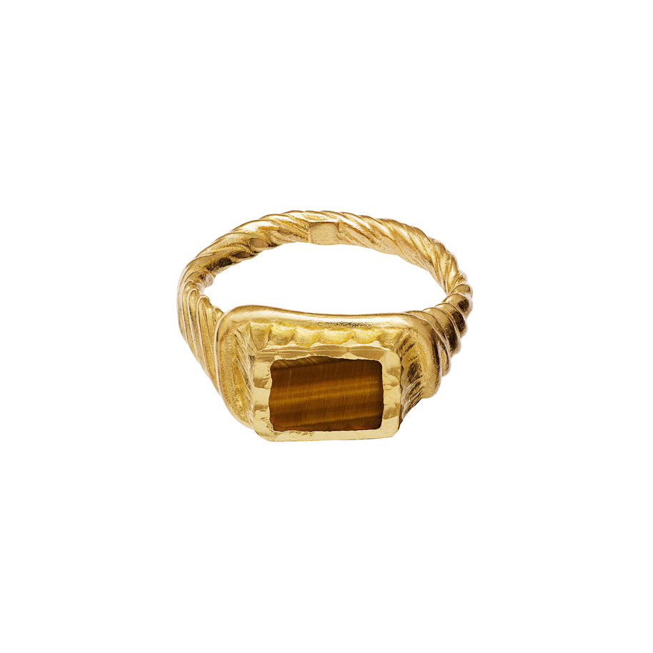 Kim ring fra Maanesten. Forgyldt sølv.