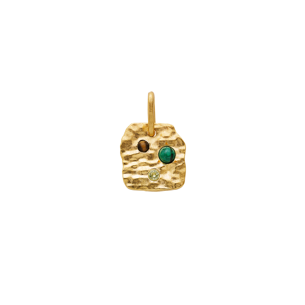 Ollie vedhæng fra Maanesten. Forgyldt sølv med 3 små sten