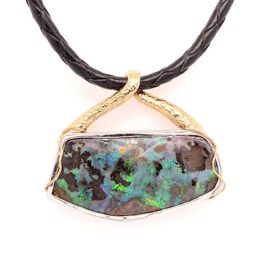 Vedhæng - Solid boulder opal Gsp 051