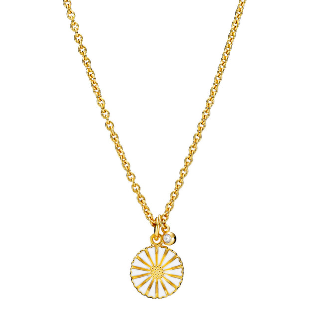 Halskæde - Marguerit 11 mm med zirkonia