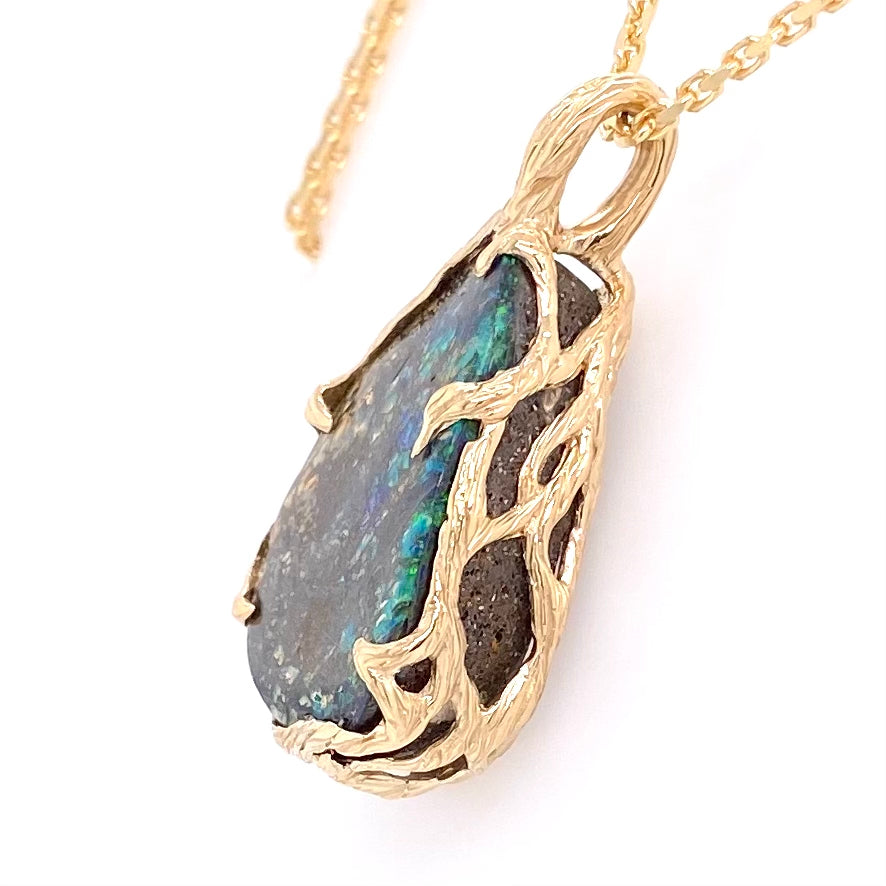 Vedhæng - Solid boulder opal Gp 123