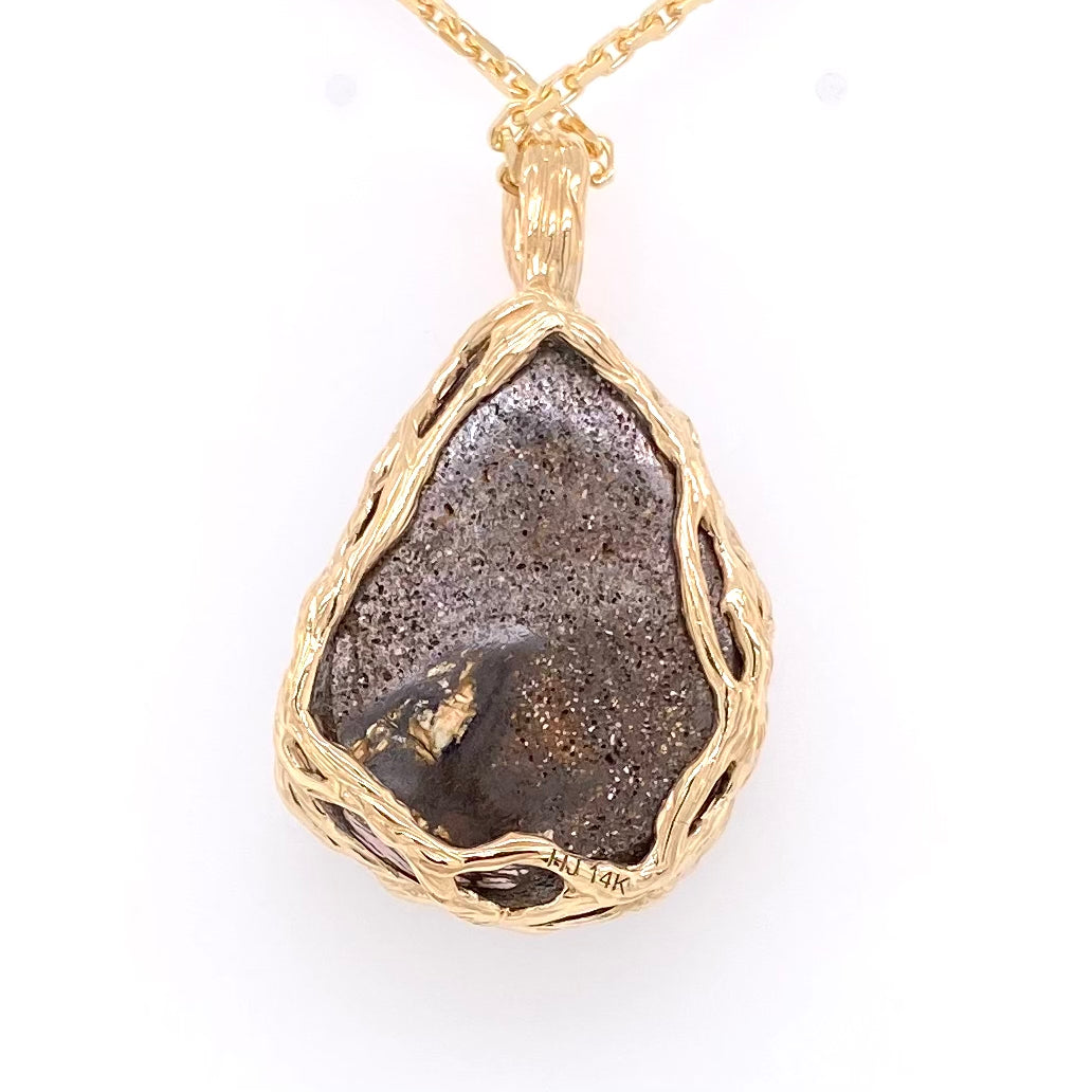 Vedhæng - Solid boulder opal Gp 123