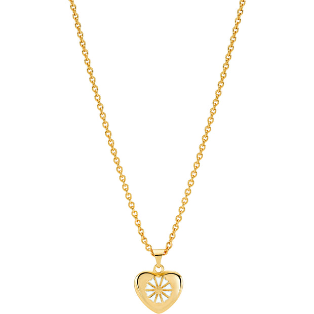 Halskæde - Marguerit og hjerte