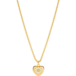 Halskæde - Marguerit og hjerte