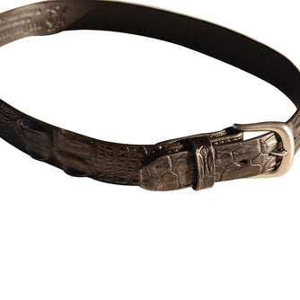 Ægte australsk saltvands krokodille bælte. Sort.
