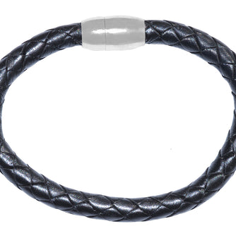 Armbånd udført af ægte håndflettet kænguro læder og låsen er magnetisk rustfri stål. 