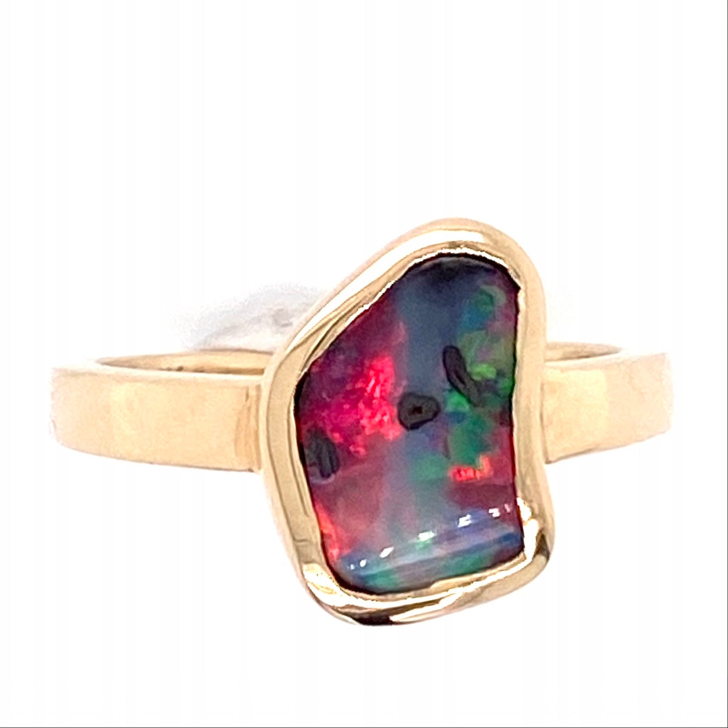 Ring - Solid boulder opal Gr 003