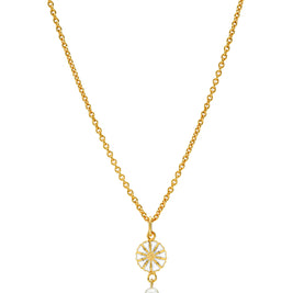 Halskæde - Marguerit og perle