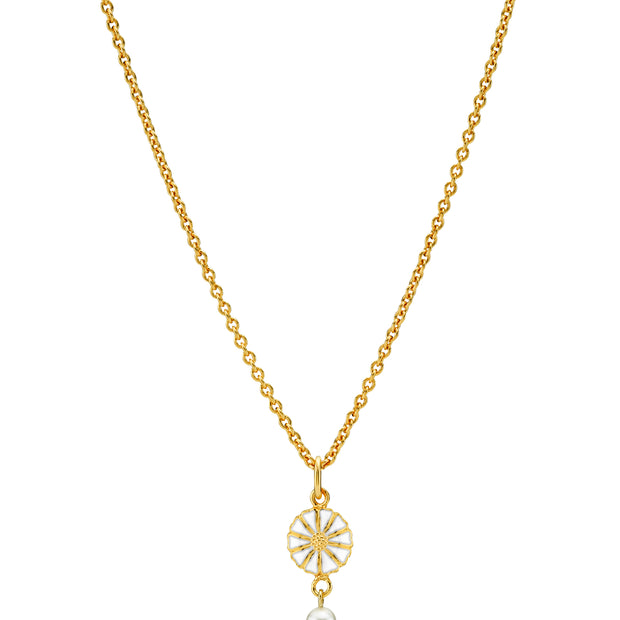 Halskæde - Marguerit og perle