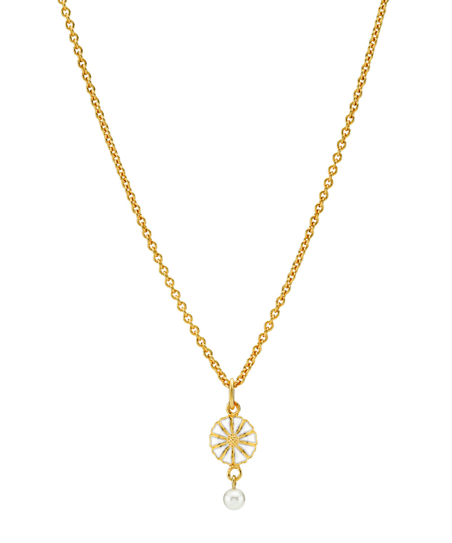 Halskæde - Marguerit og perle