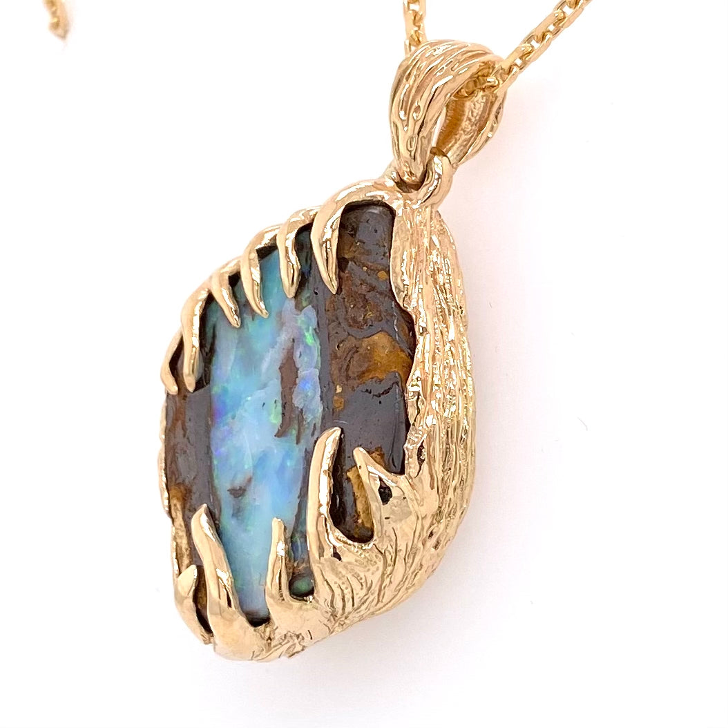 Vedhæng - Solid boulder opal Gp 104
