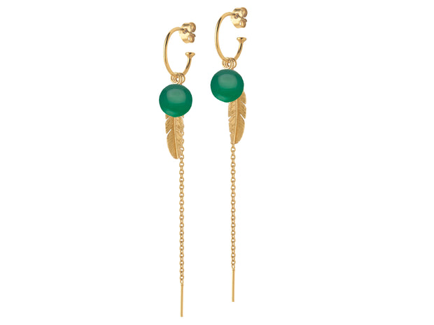 Creol - Green agate feather chain