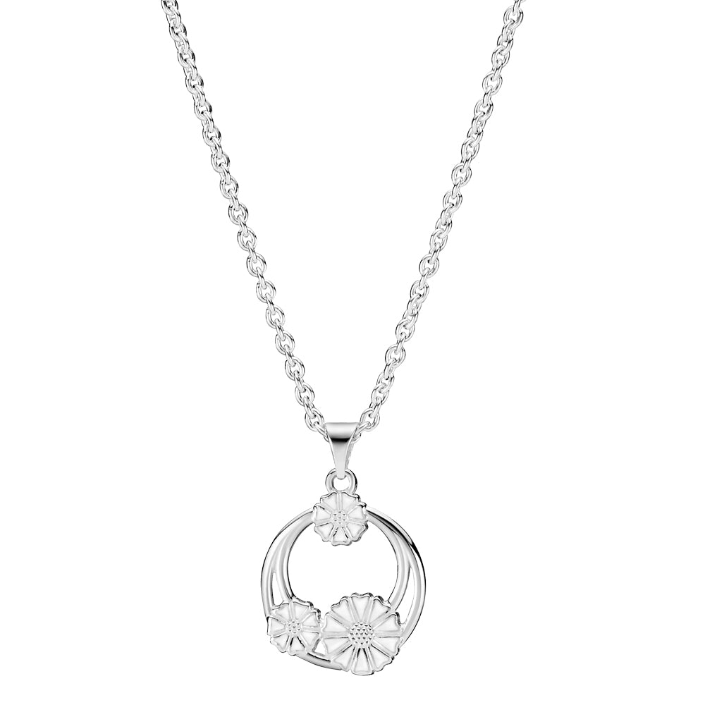 Halskæde - Marguerit 1 x 7.5 mm 2 x 5 mm