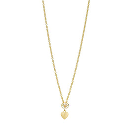 Halskæde - Marguerit med hjerte