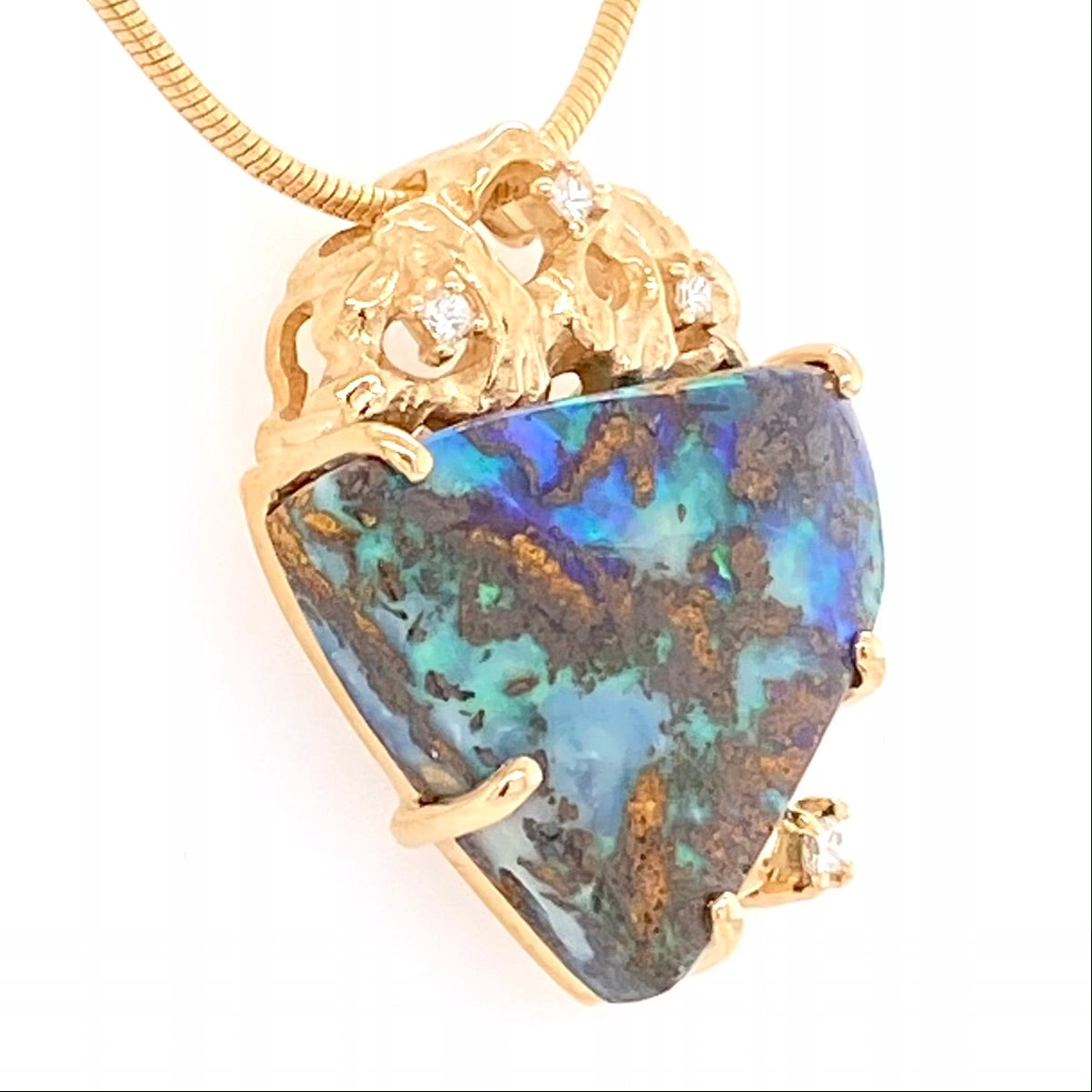 Vedhæng - Solid boulder opal Gp 001