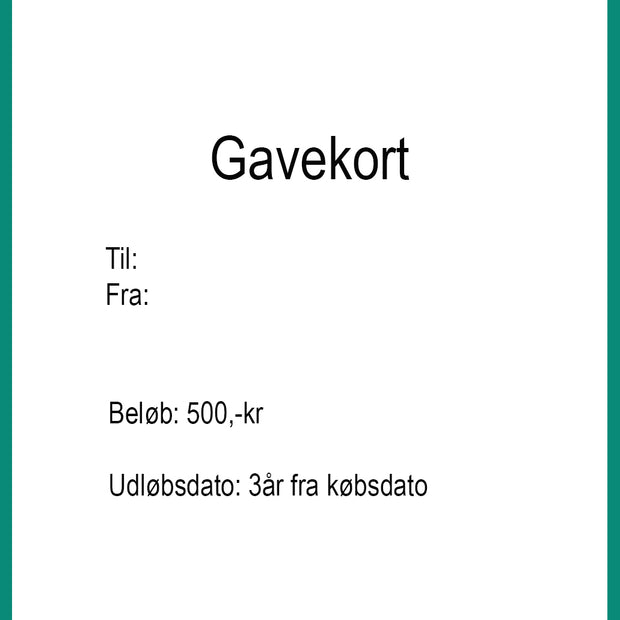Gavekort 500kr
