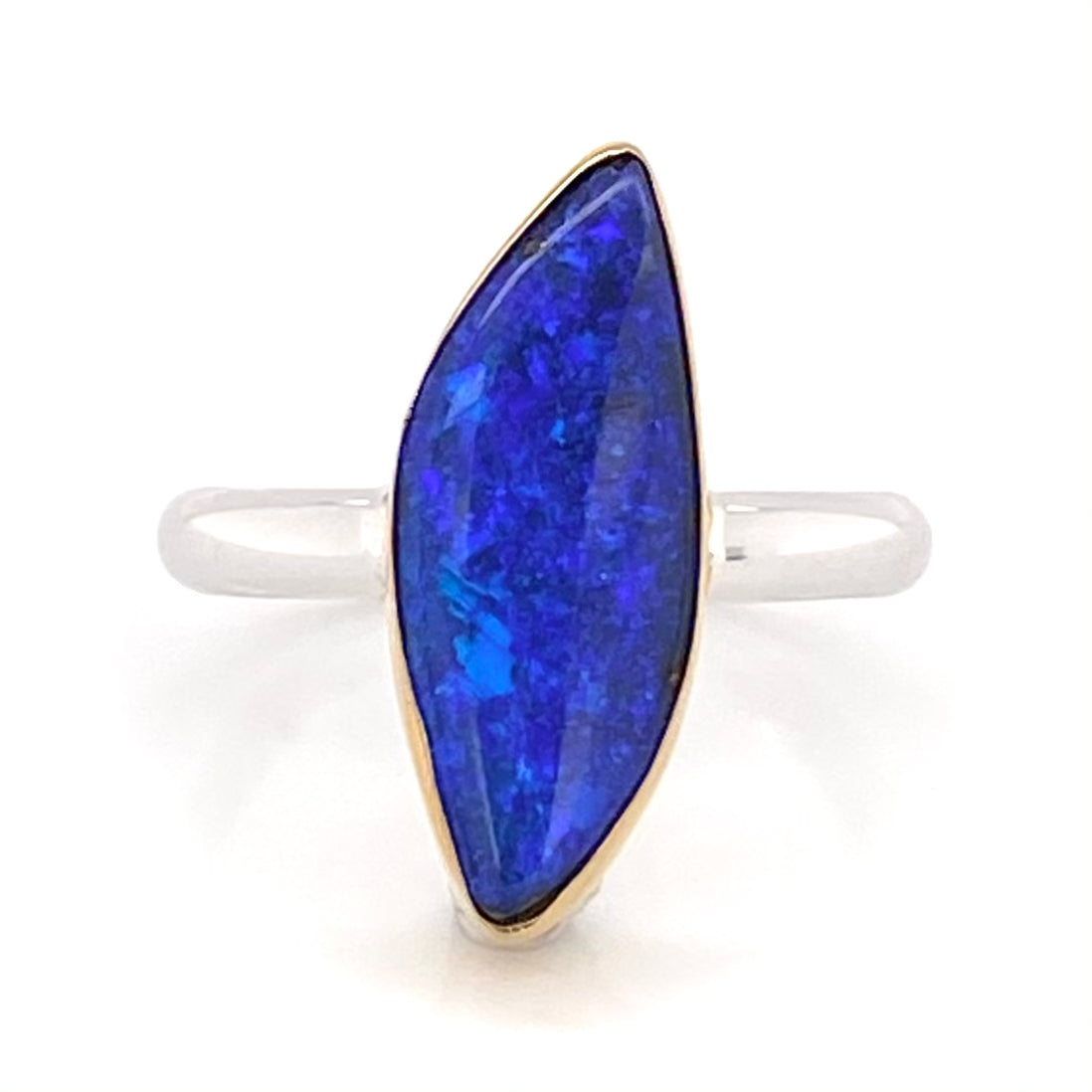Ring - Solid boulder opal Gsr 018
