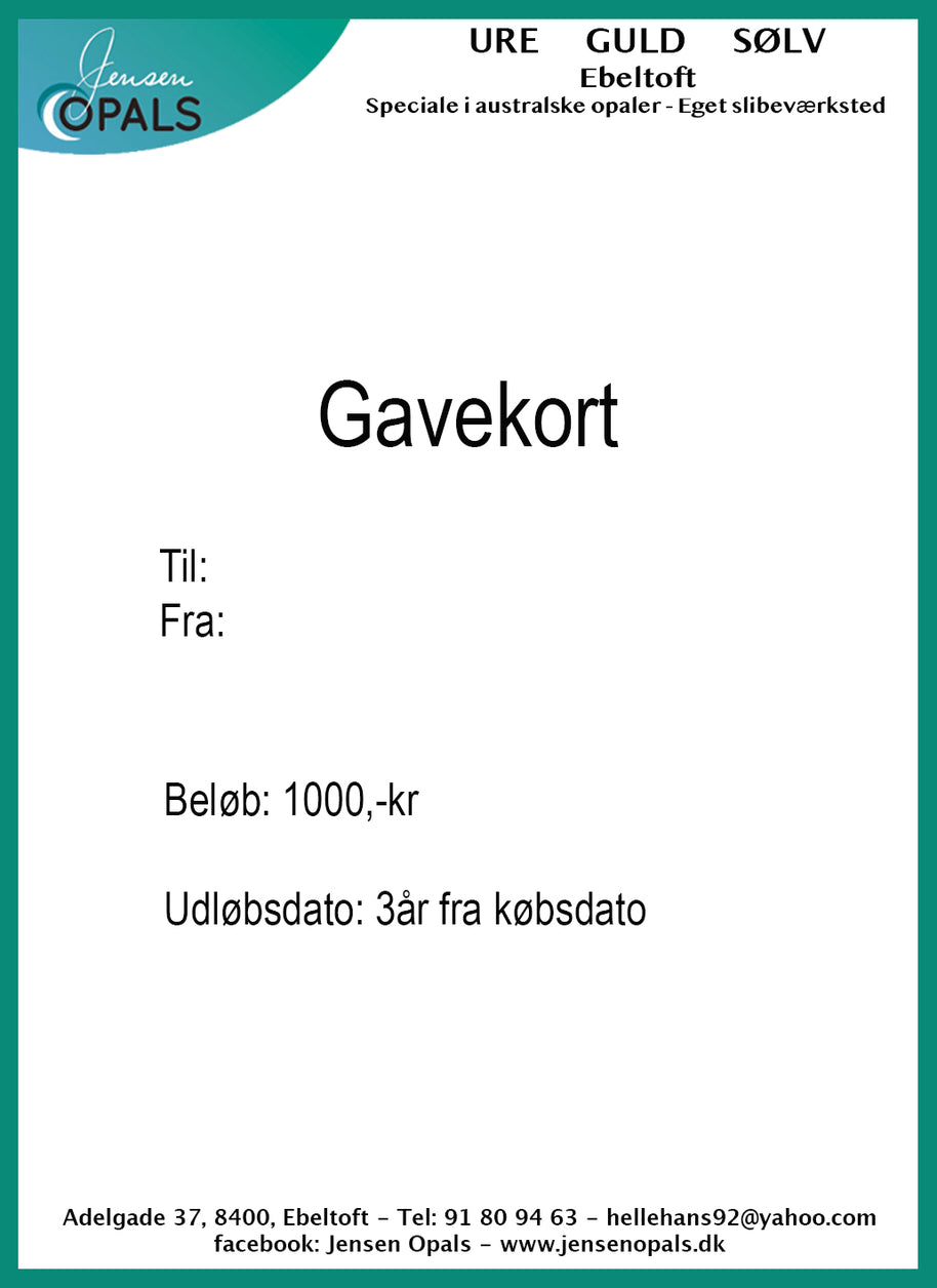Geschenkkarte 1000 DKK