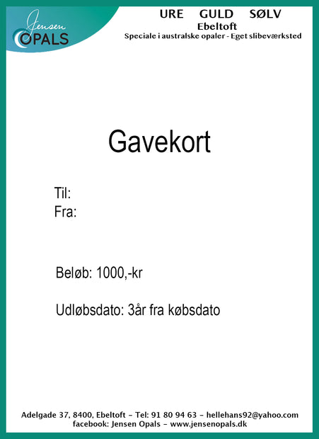 Geschenkkarte 1000 DKK