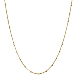 Nala halskæde fra Maanesten. Forgyldt sølv. 55 cm.