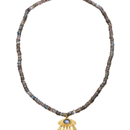 Sophia halskæde fra Maanesten. Forgyldt sølv med labradorite