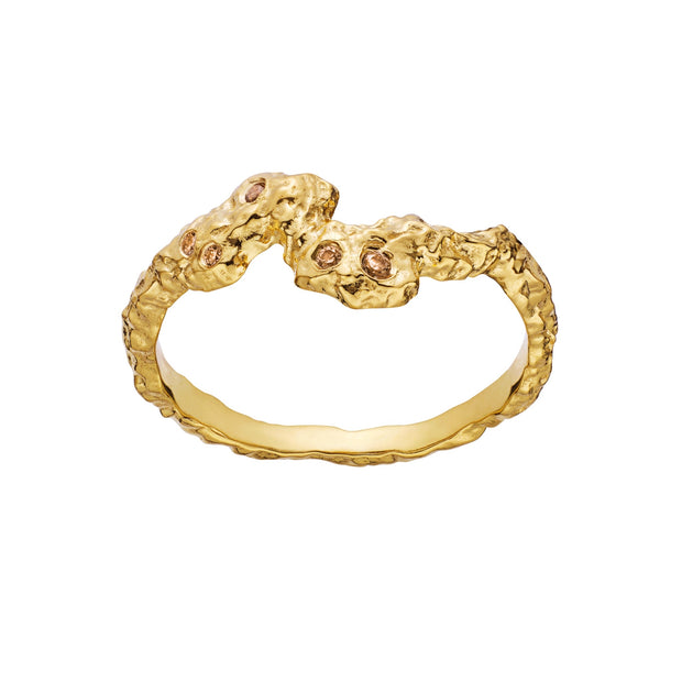 Frida ring fra Maanesten. Forgyldt sølv.