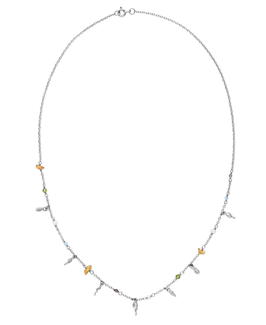 Toutsi halskæde fra Maanesten. Sterling sølv. Perler, citrin, sølv vedhæng