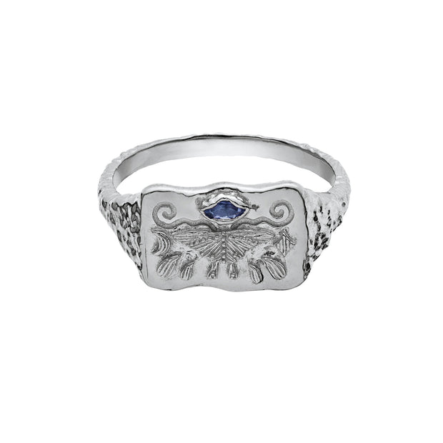 Gry ring fra Maanesten. Sterling sølv.