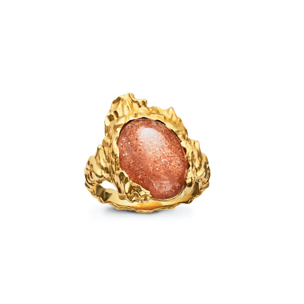 Gudinde Sunstone gra Maanesten. Forgyldt sølv